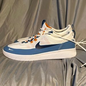 Nike SB Nyjah Free 2 White Dutch Blue Orange Shoes Size 13